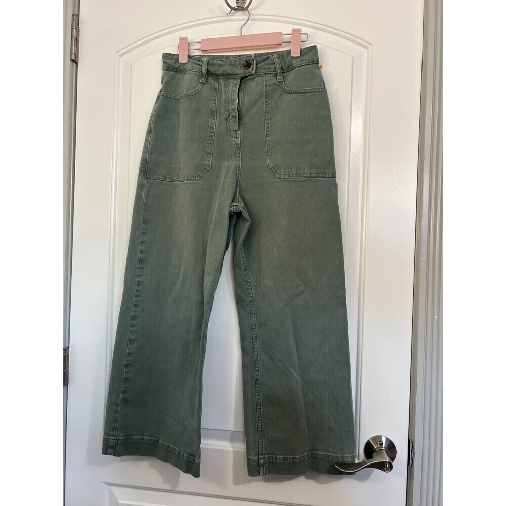 Boden Olive Green Wide Leg Utility Pants Size 6R chic minimalist retro boho 90s
